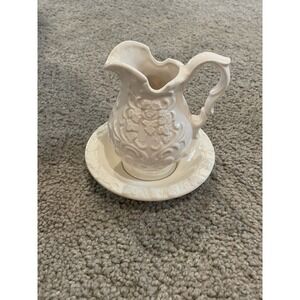 Vintage‎ Inarco Japan Small Pitcher and Saucer E-4094 Cream Color